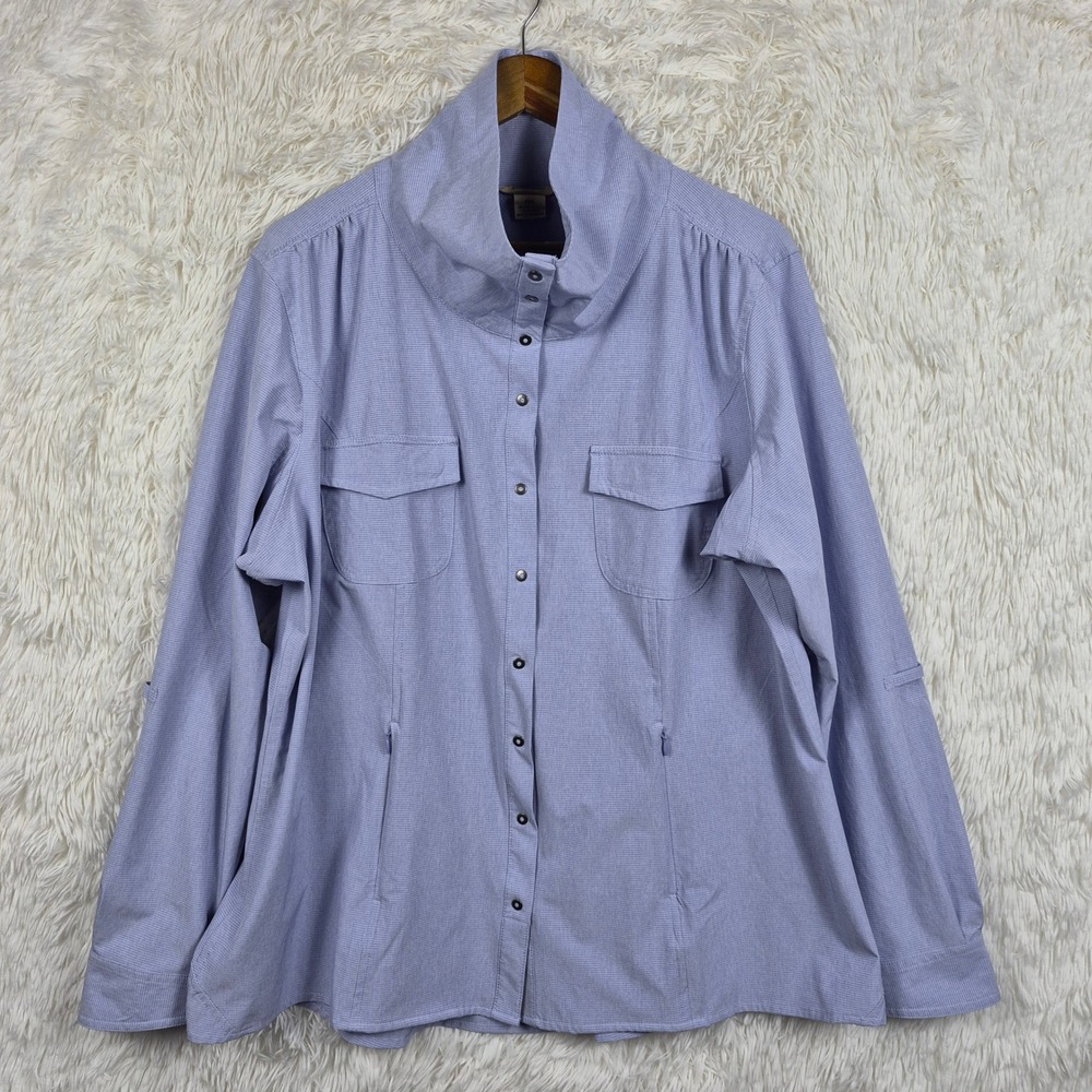 Duluth Trading Co Womens Sol Survivot Sun Protection Shirt‎ Jacket 2XL Purple